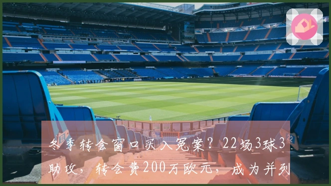 冬季转会窗口买入冤案？22场3球3助攻，转会费200万欧元，成为并列标王